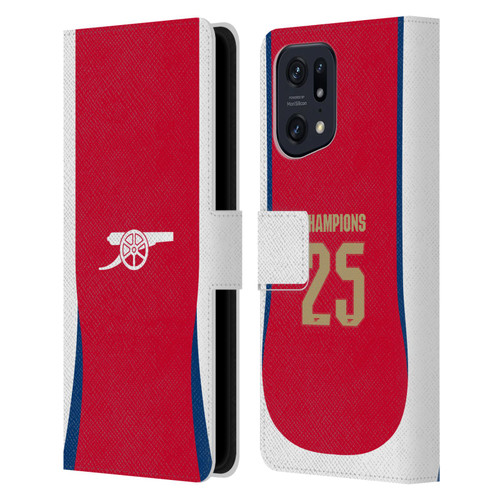 Arsenal FC 2025 Women's Champions Home Leather Book Wallet Case Cover For OPPO Find X5