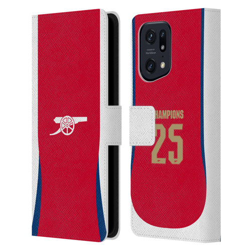 Arsenal FC 2025 Women's Champions Home Leather Book Wallet Case Cover For OPPO Find X5 Pro