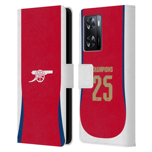 Arsenal FC 2025 Women's Champions Home Leather Book Wallet Case Cover For OPPO A57s