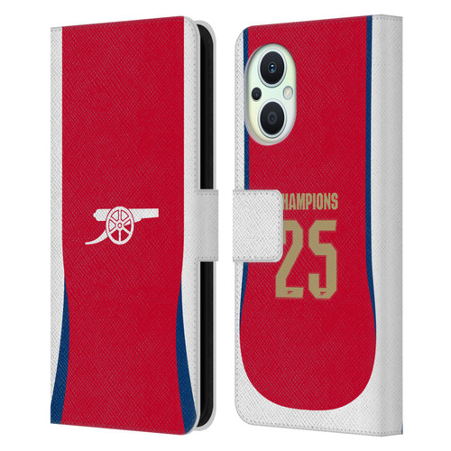 Arsenal FC 2025 Women's Champions Home Leather Book Wallet Case Cover For OPPO Reno8 Lite