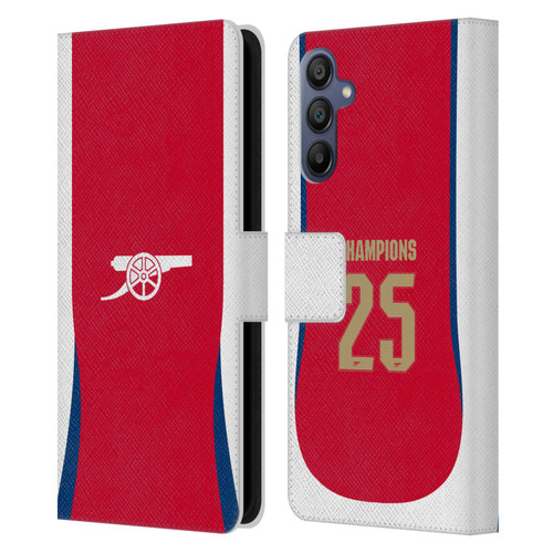 Arsenal FC 2025 Women's Champions Home Leather Book Wallet Case Cover For Samsung Galaxy A15
