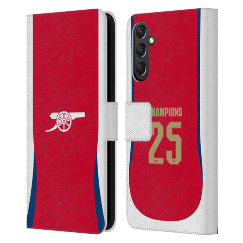 Arsenal FC 2025 Women's Champions Home Leather Book Wallet Case Cover For Samsung Galaxy A24 4G / M34 5G