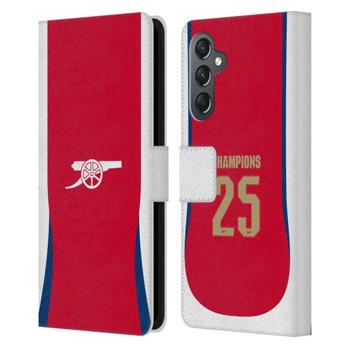 Arsenal FC 2025 Women's Champions Home Leather Book Wallet Case Cover For Samsung Galaxy A25 5G