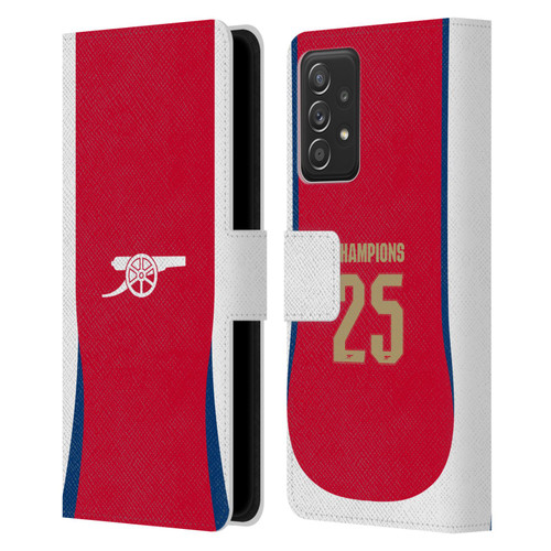 Arsenal FC 2025 Women's Champions Home Leather Book Wallet Case Cover For Samsung Galaxy A52 / A52s / 5G (2021)