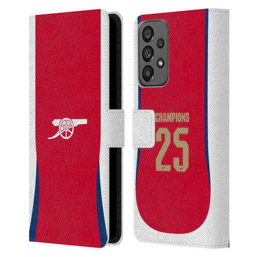 Arsenal FC 2025 Women's Champions Home Leather Book Wallet Case Cover For Samsung Galaxy A73 5G (2022)