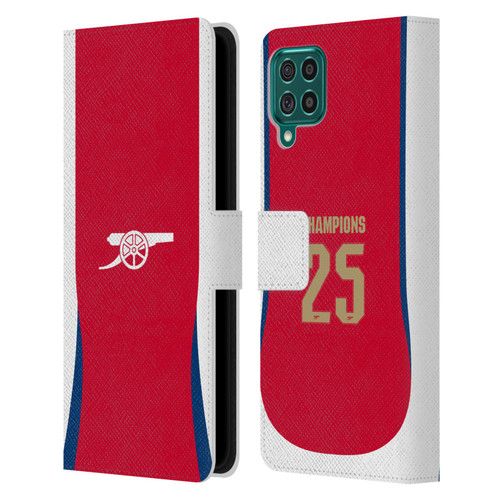 Arsenal FC 2025 Women's Champions Home Leather Book Wallet Case Cover For Samsung Galaxy F62 (2021)