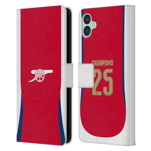 Arsenal FC 2025 Women's Champions Home Leather Book Wallet Case Cover For Samsung Galaxy M04 5G / A04e