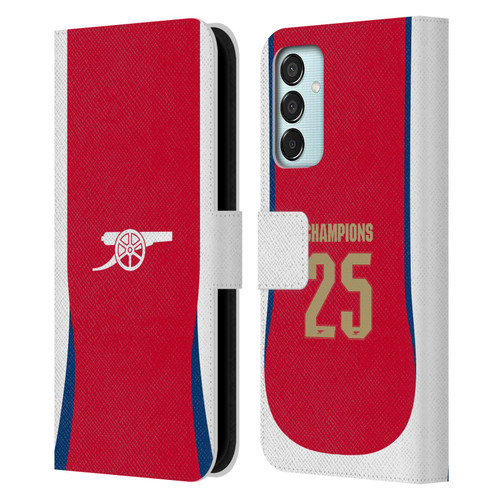Arsenal FC 2025 Women's Champions Home Leather Book Wallet Case Cover For Samsung Galaxy M15/F15 5G