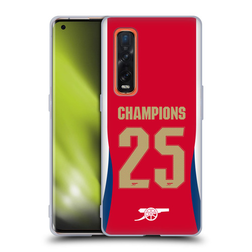 Arsenal FC 2025 Women's Champions Home Soft Gel Case for OPPO Find X2 Pro 5G