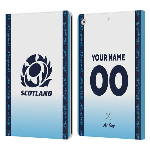 Custom Customised Personalised Scotland Rugby 2024/25 Kit Away Leather Book Wallet Case Cover For Apple iPad 10.2 2019/2020/2021
