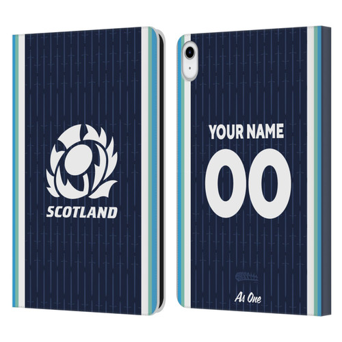 Custom Customised Personalised Scotland Rugby 2024/25 Kit Home Leather Book Wallet Case Cover For Apple iPad 10.9 2022/2025