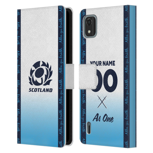 Custom Customised Personalised Scotland Rugby 2024/25 Kit Away Leather Book Wallet Case Cover For Nokia C2 2nd Edition