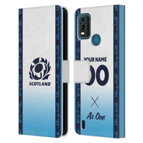 Custom Customised Personalised Scotland Rugby 2024/25 Kit Away Leather Book Wallet Case Cover For Nokia G11 Plus