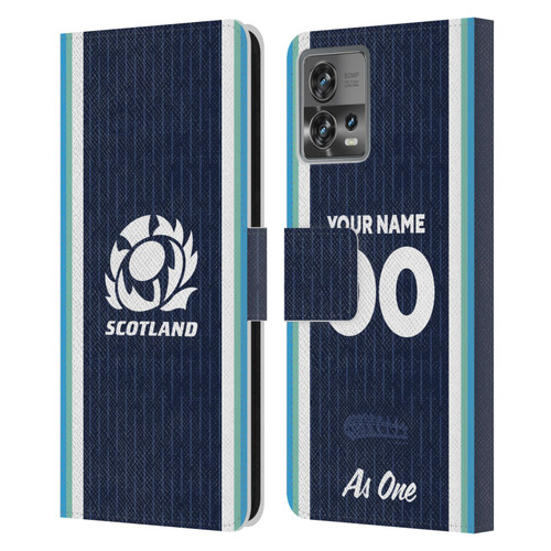 Custom Customised Personalised Scotland Rugby 2024/25 Kit Home Leather Book Wallet Case Cover For Motorola Moto Edge 30 Fusion