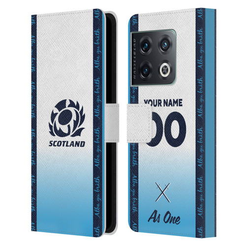 Custom Customised Personalised Scotland Rugby 2024/25 Kit Away Leather Book Wallet Case Cover For OnePlus 10 Pro