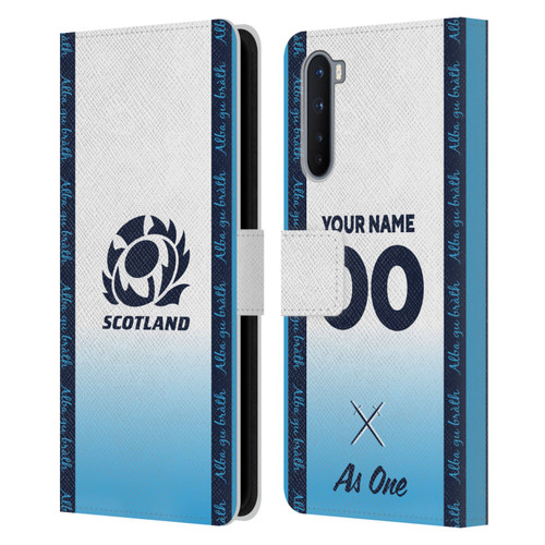 Custom Customised Personalised Scotland Rugby 2024/25 Kit Away Leather Book Wallet Case Cover For OnePlus Nord 5G