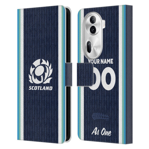 Custom Customised Personalised Scotland Rugby 2024/25 Kit Home Leather Book Wallet Case Cover For OPPO Reno11