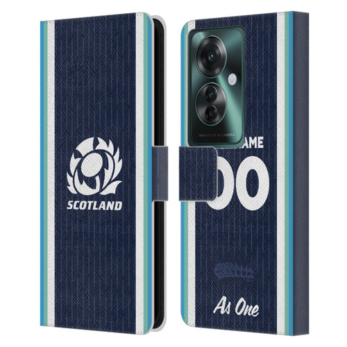 Custom Customised Personalised Scotland Rugby 2024/25 Kit Home Leather Book Wallet Case Cover For OPPO Reno11 F 5G / F25 Pro 5G