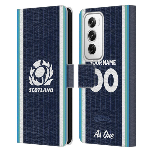 Custom Customised Personalised Scotland Rugby 2024/25 Kit Home Leather Book Wallet Case Cover For OPPO Reno12 Pro 5G
