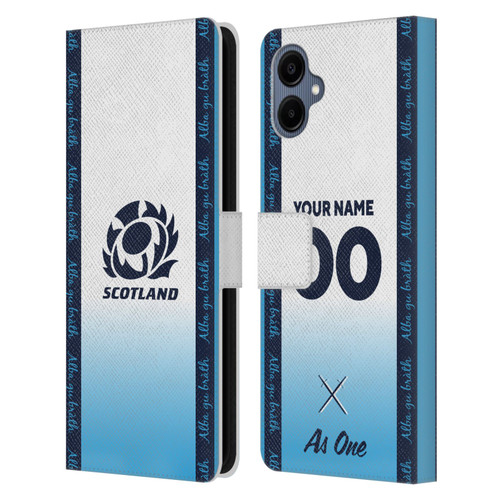 Custom Customised Personalised Scotland Rugby 2024/25 Kit Away Leather Book Wallet Case Cover For Samsung Galaxy A06 4G