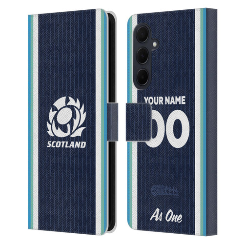Custom Customised Personalised Scotland Rugby 2024/25 Kit Home Leather Book Wallet Case Cover For Samsung Galaxy A35 5G