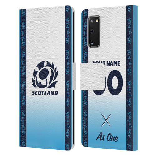 Custom Customised Personalised Scotland Rugby 2024/25 Kit Away Leather Book Wallet Case Cover For Samsung Galaxy S20 / S20 5G