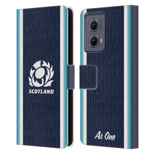 Scotland Rugby 2024/25 Crest Kit Home Leather Book Wallet Case Cover For Motorola Edge (2024)