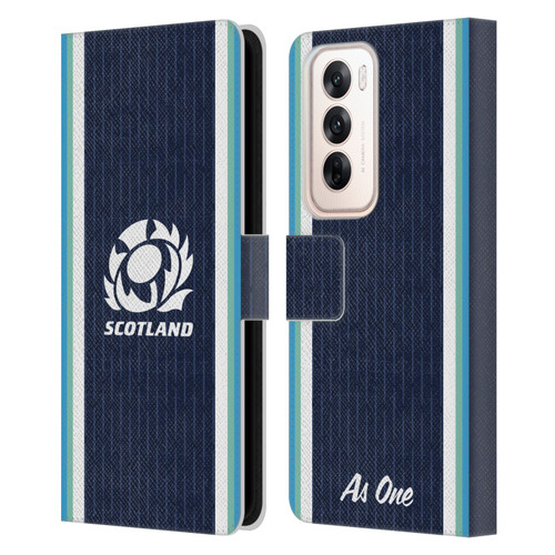 Scotland Rugby 2024/25 Crest Kit Home Leather Book Wallet Case Cover For OPPO Reno12 5G