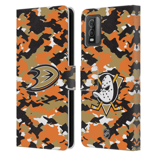 NHL Anaheim Ducks Camouflage Leather Book Wallet Case Cover For Nokia C210