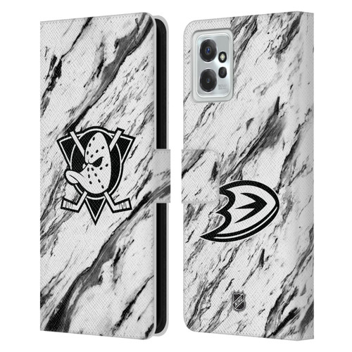 NHL Anaheim Ducks Marble Leather Book Wallet Case Cover For Motorola Moto G Power (2023)