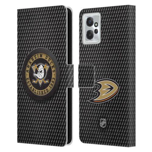 NHL Anaheim Ducks Puck Texture Leather Book Wallet Case Cover For Motorola Moto G Power (2023)