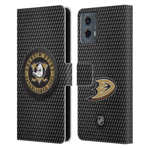 NHL Anaheim Ducks Puck Texture Leather Book Wallet Case Cover For Motorola Moto G (2023) NHL Anaheim Ducks Puck Texture Leather Book Wallet Case Cover For Motorola Moto G (2023)