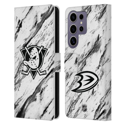 NHL Anaheim Ducks Marble Leather Book Wallet Case Cover For Samsung Galaxy S25 Ultra