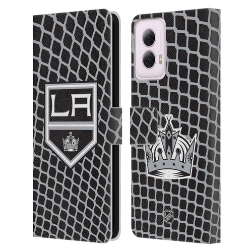 NHL Los Angeles Kings Net Pattern Leather Book Wallet Case Cover For Motorola Moto G Power (2024)