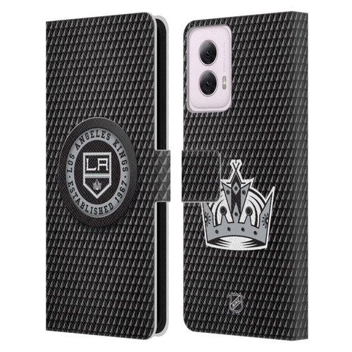 NHL Los Angeles Kings Puck Texture Leather Book Wallet Case Cover For Motorola Moto G Power (2024)