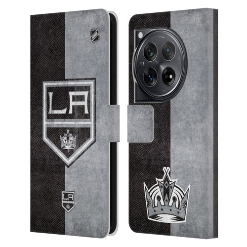 NHL Los Angeles Kings Half Distressed Leather Book Wallet Case Cover For OnePlus 12