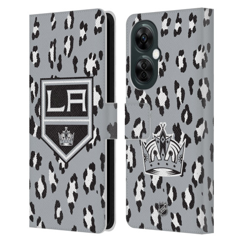 NHL Los Angeles Kings Leopard Patten Leather Book Wallet Case Cover For OnePlus Nord N30