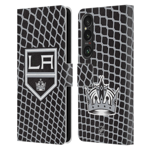 NHL Los Angeles Kings Net Pattern Leather Book Wallet Case Cover For Sony Xperia 1 VI 5G