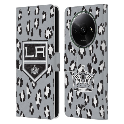 NHL Los Angeles Kings Leopard Patten Leather Book Wallet Case Cover For Xiaomi Redmi A3
