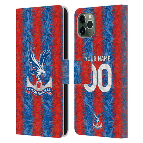 Custom Customised Personalised Crystal Palace Football Club 2024/25 Kit Home Leather Book Wallet Case Cover For Apple iPhone 11 Pro Max
