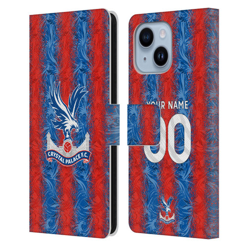 Custom Customised Personalised Crystal Palace Football Club 2024/25 Kit Home Leather Book Wallet Case Cover For Apple iPhone 14 Plus