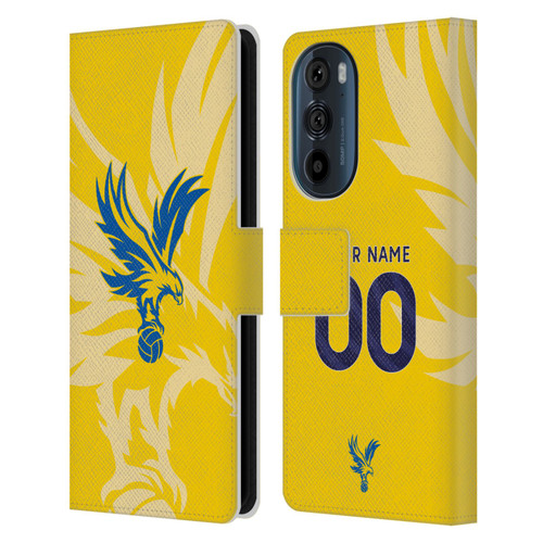 Custom Customised Personalised Crystal Palace Football Club 2024/25 Kit Away Leather Book Wallet Case Cover For Motorola Edge 30