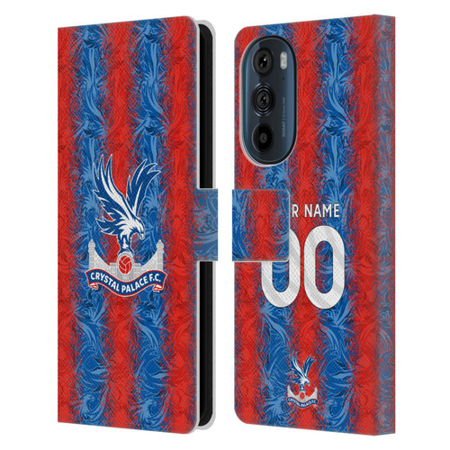 Custom Customised Personalised Crystal Palace Football Club 2024/25 Kit Home Leather Book Wallet Case Cover For Motorola Edge 30