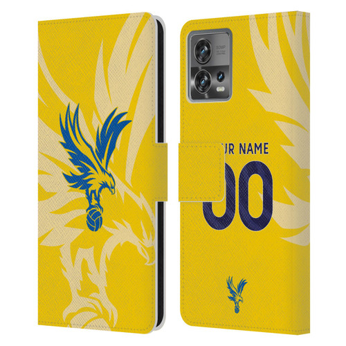 Custom Customised Personalised Crystal Palace Football Club 2024/25 Kit Away Leather Book Wallet Case Cover For Motorola Moto Edge 30 Fusion