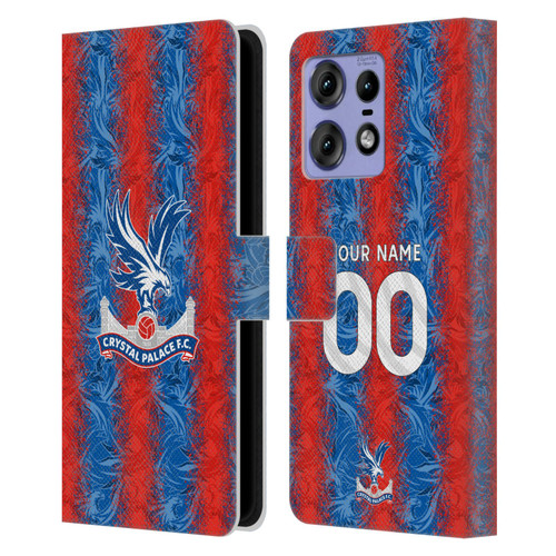Custom Customised Personalised Crystal Palace Football Club 2024/25 Kit Home Leather Book Wallet Case Cover For Motorola Edge 50 Pro