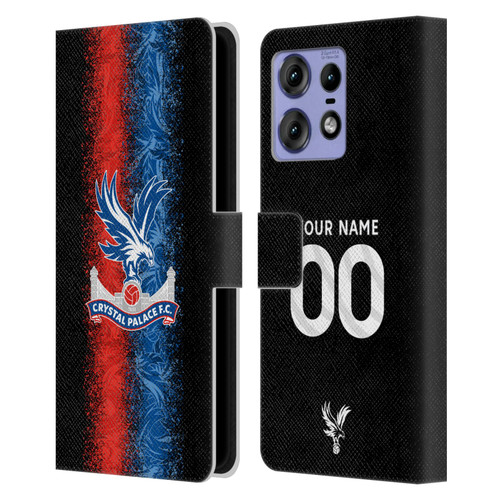 Custom Customised Personalised Crystal Palace Football Club 2024/25 Kit Third Leather Book Wallet Case Cover For Motorola Edge 50 Pro