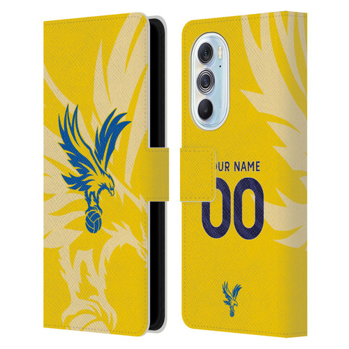 Custom Customised Personalised Crystal Palace Football Club 2024/25 Kit Away Leather Book Wallet Case Cover For Motorola Edge X30