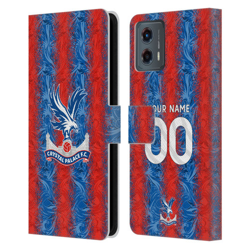 Custom Customised Personalised Crystal Palace Football Club 2024/25 Kit Home Leather Book Wallet Case Cover For Motorola Moto G (2023)