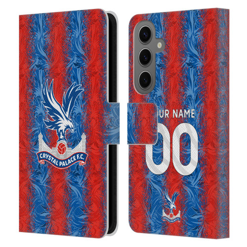 Custom Customised Personalised Crystal Palace Football Club 2024/25 Kit Home Leather Book Wallet Case Cover For Samsung Galaxy S25