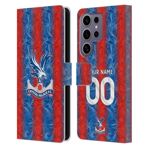 Custom Customised Personalised Crystal Palace Football Club 2024/25 Kit Home Leather Book Wallet Case Cover For Samsung Galaxy S25 Ultra